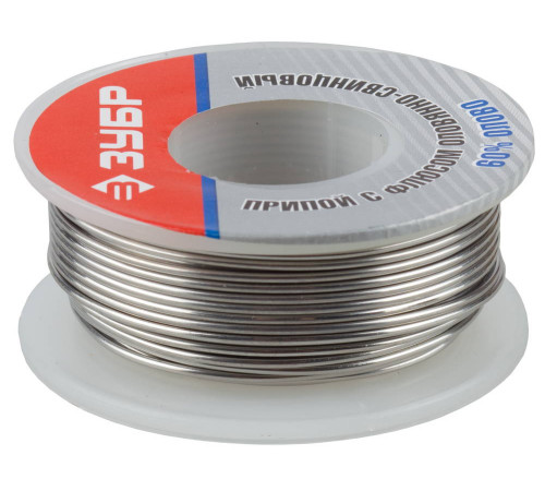 ЗУБР Sn 60%, Pb 40%, 100 гр, припой (55420-100) купить  в Сочи