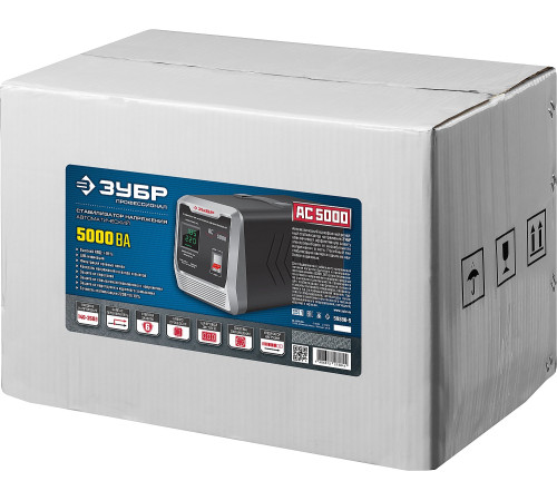 ЗУБР 5000ВА, 5 кВт, автоматический стабилизатор напряжения, Профессионал (59380-5) купить  в Сочи