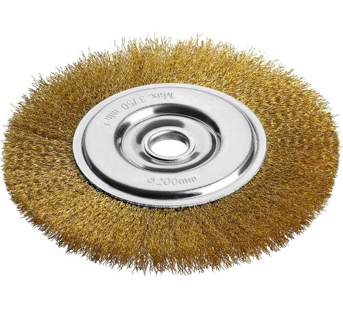 MIRAX 200 мм, витая стальная латунированная проволока 0.3 мм, щетка дисковая для УШМ (35141-200) купить  в Сочи