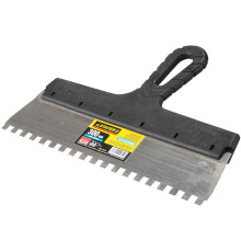 STAYER PROFlat, 300 мм, зуб 8 х 8 мм, пластиковая ручка, зубчатый, нержавеющий фасадный шпатель, Professional (1009-30-08)