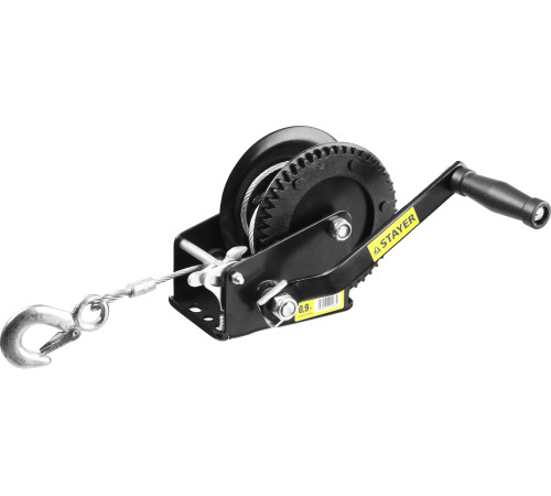 STAYER MAXPull, 0.9 т, 8 м, ручная барабанная тросовая лебедка (43112-0.9) купить  в Сочи