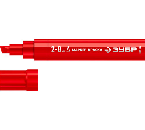 ЗУБР МК-800 красный, 2-8 мм клиновидный маркер-краска (06327-3) купить  в Сочи