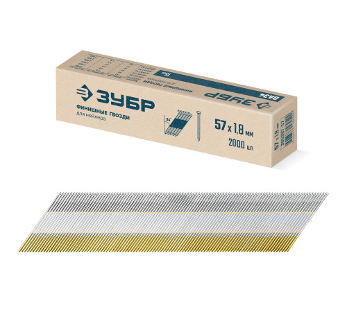 ЗУБР DA34 57 х 1.8 мм, финишные гвозди, калибр 15GA, 2000 шт (305397-57) купить  в Сочи
