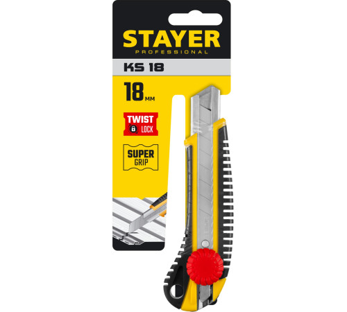 STAYER KS-18, 18 мм, нож с винтовым фиксатором, Professional (09161) купить в Сочи STAYER KS-18, 18 мм, нож с винтовым фиксатором, Professional (09161) купить в Сочи