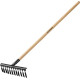 GRINDA GS-12 WOOD, 385 х 95 х 1300 мм, 12 витых зубцов, углеродистая сталь, антикор. покрытие, черенок дерев. высш. сорт, садовые грабли(39581-12) купить в Сочи
