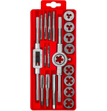 ЗУБР 20 предм., сталь 9ХС, набор метчиков и плашек в пластиковом боксе (2810-H20)