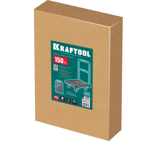 KRAFTOOL до 150 кг, платформа 68.0 х 49.5 см, складная рукоятка, складные колеса d 10 см, вес - 9.3 кг, платформенная тележка (38780-150) купить  в Сочи