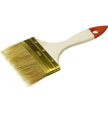 ЗУБР УНИВЕРСАЛ, 100 мм, 4″, светлая натуральная щетина, деревянная ручка, плоская кисть (01099-100)
