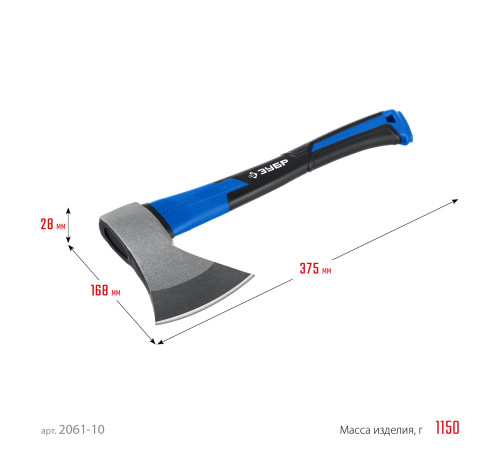 ЗУБР Фибергласс, 1000/1180 г, 430 мм, кованый топор, Профессионал (2061-10) купить  в Сочи