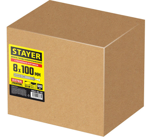 STAYER 8 х 100 мм, потайной бортик, 600 шт, дюбель-гвоздь (30641-08-100) купить  в Сочи