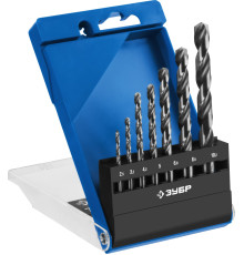 ЗУБР ПРОФ-А, 7 шт, (2.5-10.2 мм), сталь Р6М5, класс А, резьбовой, набор сверл по металлу, Профессионал (29625-H7R)