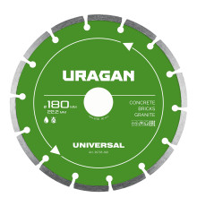 URAGAN UNIVERSAL 180 мм, диск алмазный отрезной сегментный (36705-180)