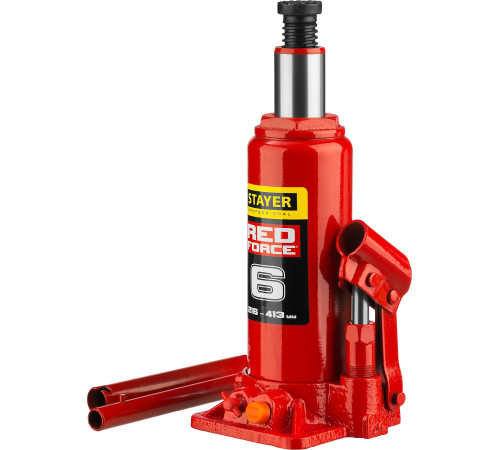 STAYER RED FORCE, 6 т, 216 - 413 мм, бутылочный гидравлический домкрат, Professional (43160-6) купить  в Сочи
