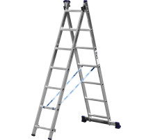 СИБИН 7 ступеней, со стабилизатором, алюминиевая, двухсекционная лестница (38823-07)