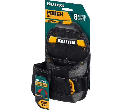 KRAFTOOL KP-8 с быстросъёмным креплением FastClip, 8 карманов и петель, 170 х 260 мм, поясная сумка (38776) купить в Сочи KRAFTOOL KP-8 с быстросъёмным креплением FastClip, 8 карманов и петель, 170 х 260 мм, поясная сумка (38776) купить в Сочи