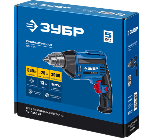 ЗУБР 550 Вт, 13 мм, безударная дрель, Профессионал (ЗД-П550 ЭР) купить  в Сочи