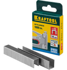 KRAFTOOL тип 53 (A/10/JT21) 14 мм, 1000 шт, калибр 23GA, скобы для степлера (31670-14)