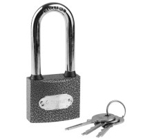 ЗУБР 50 мм, металлический корпус, удлиненная дужка, навесной замок (3712-50-1)