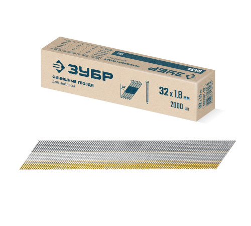 ЗУБР DA34 32 х 1.8 мм, финишные гвозди, калибр 15GA, 2000 шт (305397-32) купить  в Сочи
