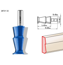 ЗУБР 32 x 57 мм, фреза кромочная калевочная №10, Профессионал (28721-32)