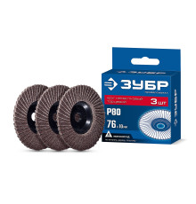 ЗУБР 76 х 10 мм, P80, 3 шт., КЛТ для мини-УШМ, Профессионал (36591-76-80-H3)