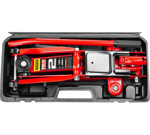STAYER R-28 RED FORCE, в кейсе, 2 т, 130 - 350 мм, подкатной домкрат для легковых а/м, Professional (43153-2-K) купить в Сочи STAYER R-28 RED FORCE, в кейсе, 2 т, 130 - 350 мм, подкатной домкрат для легковых а/м, Professional (43153-2-K) купить в Сочи
