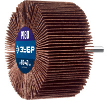 ЗУБР d 80 x 40 мм, P180, на шпильке d 6 мм, круг шлифовальный лепестковый, Профессионал (36604-180)