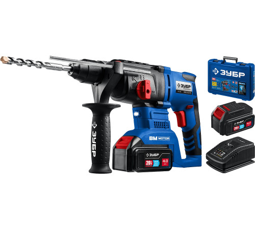 ЗУБР Т7, 20 В, 26 мм, 2 АКБ (4 А·ч), бесщеточный перфоратор, кейс, Профессионал (PB-260-42) купить  в Сочи