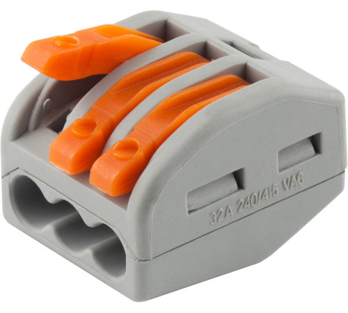 СВЕТОЗАР 32 А, соединительная 3-х проводная разъемная клемма (49190-3) купить  в Сочи