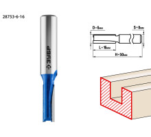 ЗУБР 6 x 16 мм, хвостовик 8 мм, фреза пазовая прямая, Профессионал (28753-6-16)