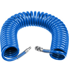 ЗУБР 15 м, 6 х 8 мм, 15 бар, воздушный спиральный шланг с фитингами рапид, Профессионал (6473-15)