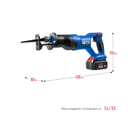 ЗУБР Т7, 20 В, 180 мм, 1 АКБ (4 А·ч), бесщеточная пила сабельная, Профессионал (SPB-180-41) купить  в Сочи