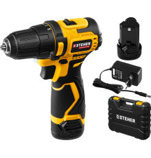 STEHER 12 В, 35 Н·м, 2 АКБ (2 А·ч), бесщеточная дрель-шуруповерт, кейс (CDB-120-2)