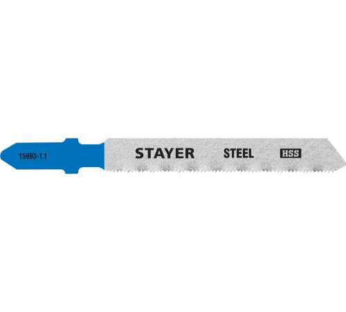 STAYER T118G, 2 шт, 50 мм / 1.1 мм, T-хвост., HSS сталь, по металлу толщиной 0.5-1.5 мм, полотна для лобзика, Professional (15993-1.1) купить в Сочи STAYER T118G, 2 шт, 50 мм / 1.1 мм, T-хвост., HSS сталь, по металлу толщиной 0.5-1.5 мм, полотна для лобзика, Professional (15993-1.1) купить в Сочи