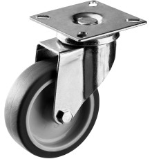 ЗУБР d 75 мм, г/п 60 кг, резина/полипропилен, термопластичное поворотное колесо, Профессионал (30946-75-S)