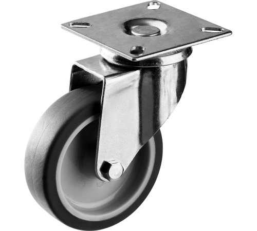 ЗУБР d 75 мм, г/п 60 кг, резина/полипропилен, термопластичное поворотное колесо, Профессионал (30946-75-S) купить  в Сочи