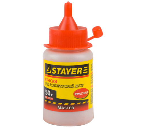 STAYER 50 г, красная краска для малярных разметочных шнуров (0640-2) купить  в Сочи