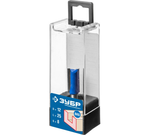 ЗУБР 12 x 25 мм, хвостовик 8 мм, фреза пазовая прямая, Профессионал (28753-12-25) купить  в Сочи