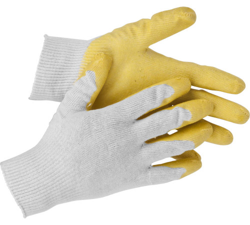 STAYER PROTECT, L-XL, х/б перчатки с одинарным латексным обливом (11408-XL) купить  в Сочи