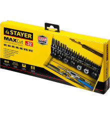 STAYER MaXCut, 32 предмета, легированная сталь, набор комплектных метчиков и плашек (28014-H32)
