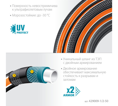 GRINDA ULTRA 6, 1/2″, 50 м, 30 атм, шестислойный, двойное армирование, поливочный шланг, PROLine (429009-1/2-50) купить в Сочи GRINDA ULTRA 6, 1/2″, 50 м, 30 атм, шестислойный, двойное армирование, поливочный шланг, PROLine (429009-1/2-50) купить в Сочи