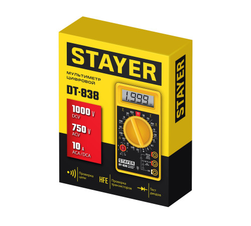 STAYER DT-838 Цифровой мультиметр (45306) купить в Сочи STAYER DT-838 Цифровой мультиметр (45306) купить в Сочи