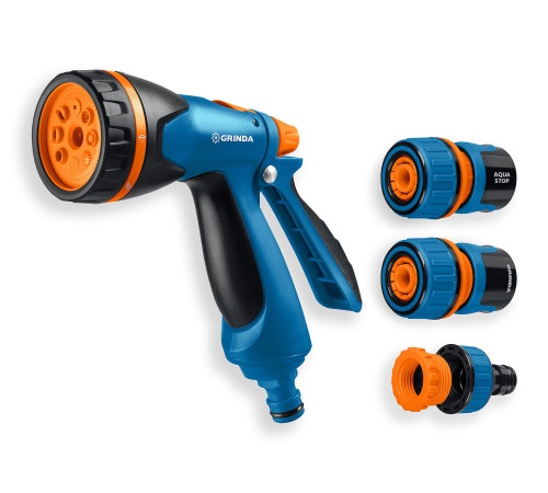 GRINDA B-834, пистолет поливочный B-8, коннектор 3/4, конектор 3/4 с автостопом, адаптер с внутр. резьбой 1/2х3/4, набор поливочный, PROLine (429113) купить  в Сочи