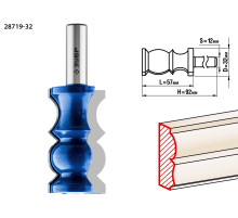 ЗУБР 32 x 57 мм, хвостовик 12 мм, фреза кромочная фигурная №8, Профессионал (28719-32)