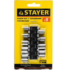 STAYER 9 шт, набор бит с адаптером (26089-H9)