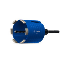 ЗУБР АСК d 72 мм (М16, рабочая глубина 75 мм, лазерная сварка), алмазная сегментная коронка для подрозетников, Профессионал (29875-72)