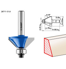 ЗУБР 31.8 x 13 мм, фреза кромочная калевочная (фасочная) №9, Профессионал (28711-31.8)