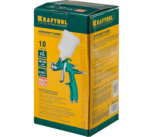KRAFTOOL AIRKRAFT MINI, HVLP, 1 мм, пневматический краскопульт с верхним бачком (06565-1.0) купить в Сочи KRAFTOOL AIRKRAFT MINI, HVLP, 1 мм, пневматический краскопульт с верхним бачком (06565-1.0) купить в Сочи