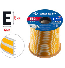 ЗУБР 150 м, E-профиль, размер 9 х 4 мм, белый, самоклеящийся резиновый уплотнитель, Профессионал (40921-150)