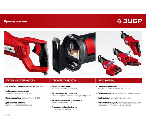 ЗУБР 1100 Вт, сабельная пила (ЗПС-1100 Э) купить  в Сочи